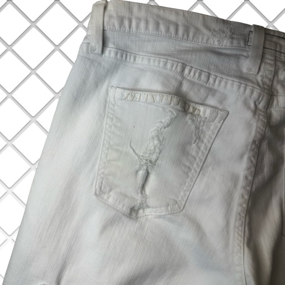 Current/Elliott ‘The Fling’ Slim Jeans in White “Slow & Steady Repair” Size 29 - Picture 12 of 14